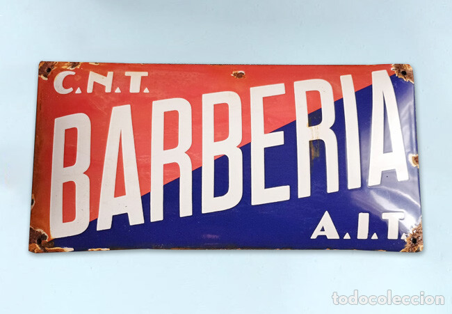 Cartel de chapa de Barbería