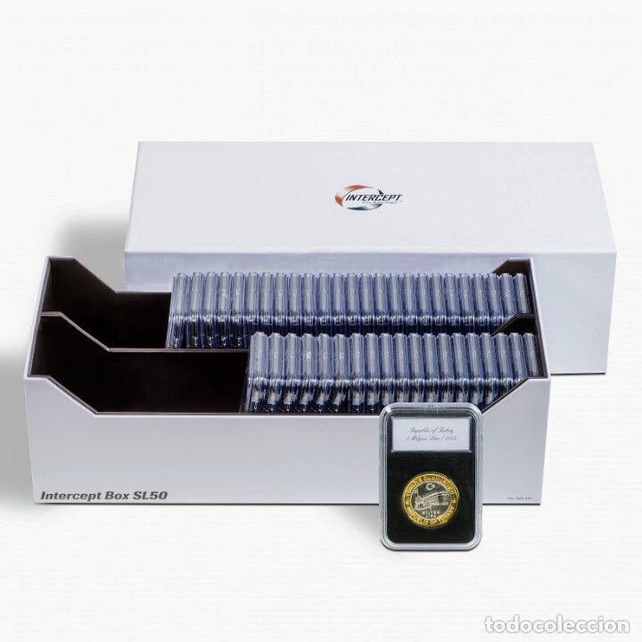 Caja INTERCEPT-Box modelo SL 50, protege tus monedas de forma activa contra la oxidación