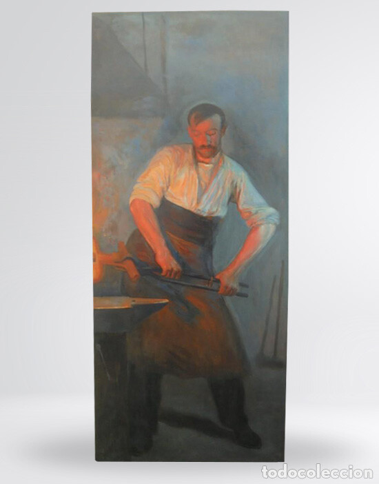 Óleo de Francisco Prieto. La Fragua De Vulcano. 1º Época. Valladolid