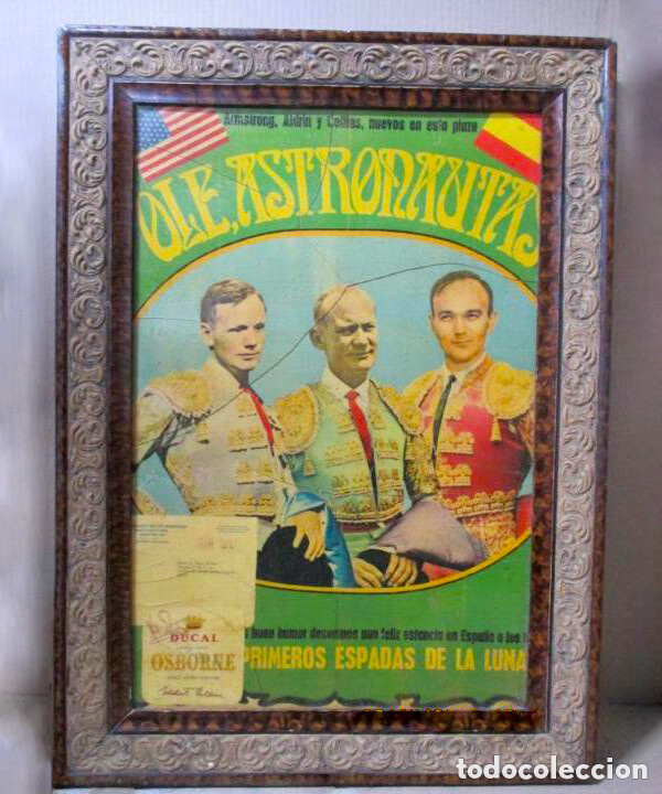 Ole. Cartel con autografosde los astronautas Armstrong, Aldrin y Collins. ver reportaje periodístico. Coleccionismo Cádiz