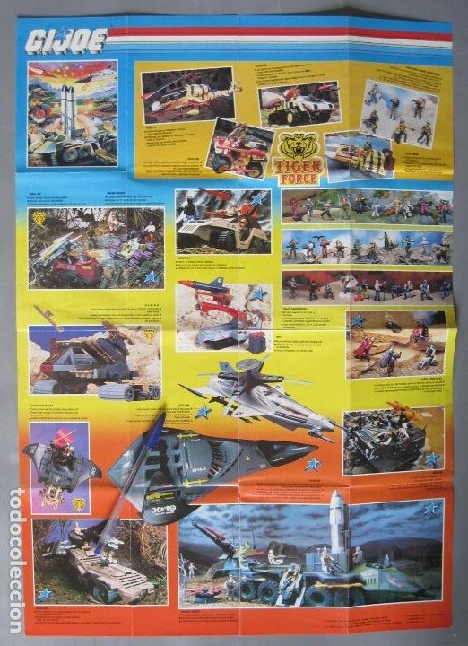 Catálogo-cartel instrucciones desplegable de figuras y vehículos G.I. Joe