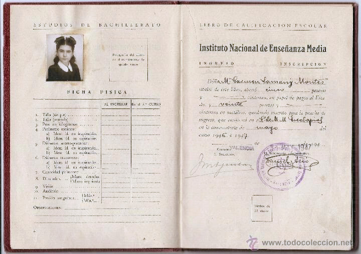 Libro de escolaridad año 1947