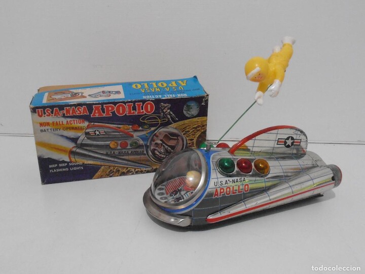 Nave espacial hojalata USA, NASA, Apolo, caja original, completo Modern Toys japan, años 60