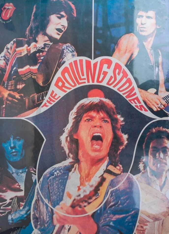 Cartel Rolling Stones European Tour años 70