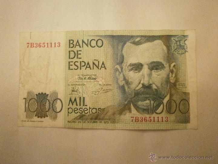 Billete 1000 pesetas de Benito Pérez Galdós