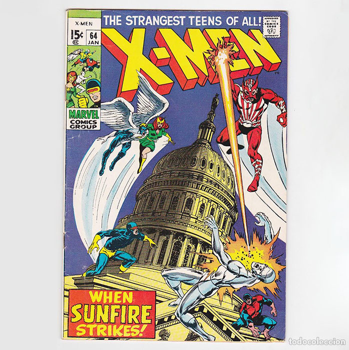 Cómic de los X-Men de Marvel.