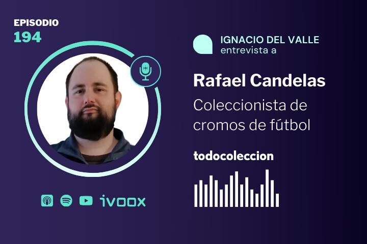 Rafael Candelas, coleccionista de cromos de fútbol