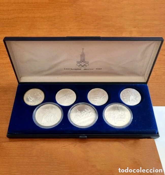 Set de monedas de plata de los Juegos Olímpicos de Moscú de 1980.