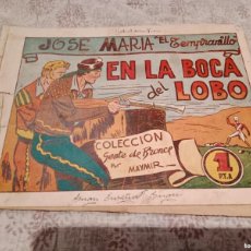 Tebeos: JOSE MARIA EL TEMPRANILLO Nº10 DE 12 - EN LA BOCA DEL LOBO - AMALLER EDITOR 1950 - ORIGINAL. Lote 399966379