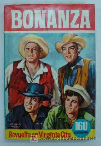 Tebeos: BONANZA EN REVUELTA EN VIRGINIA CITY. EDIT. BRUGUERA. 1&ordf; EDICI&Oacute;N. 1963. 239 P&Aacute;G. 160 ILUSTRACIONES.