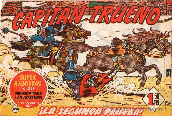 Livros de Banda Desenhada: EL CAPIT&Aacute;N TRUENO - N&ordm; 178 - &rdquo;&iexcl;LA SEGUNDA PRUEBA!&rdquo; - ORIGINAL - BRUGUERA - A&Ntilde;O 1960.