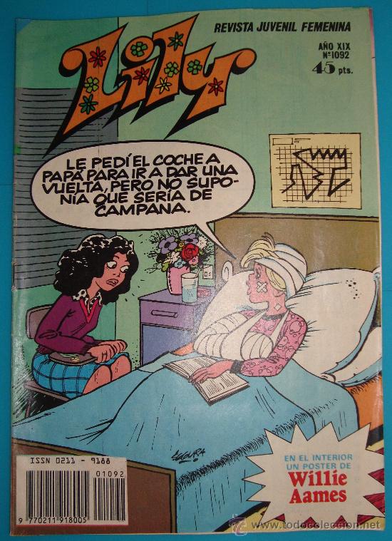LILY REVISTA JUVENIL FEMENINA, AÑO XIX Nº 1092, POSTER DE WILLIE AAMES (Tebeos y Comics - Bruguera - Lily)