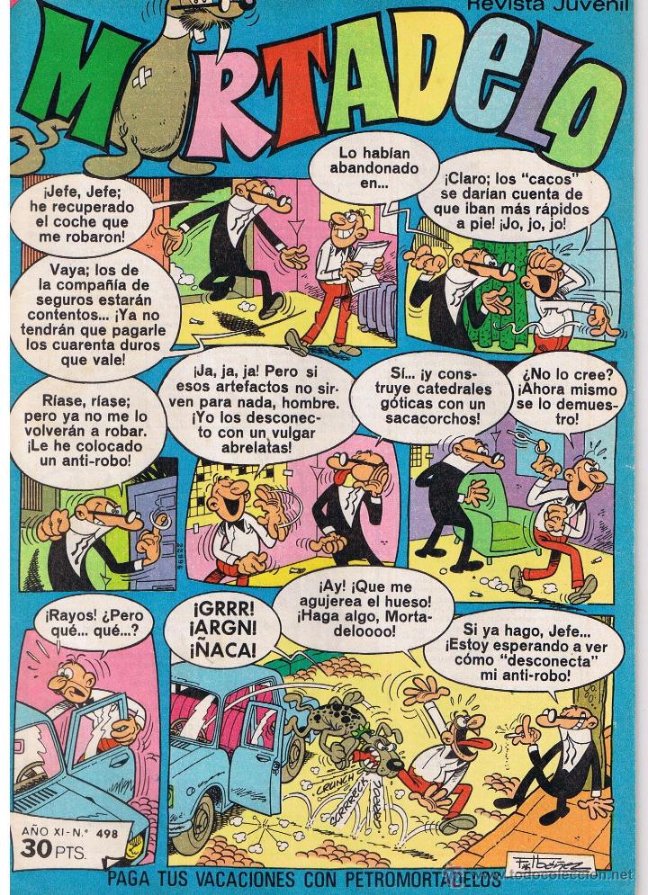 Tebeos: MORTADELO. N&ordm; 498.  BRUGUERA - Foto 1
