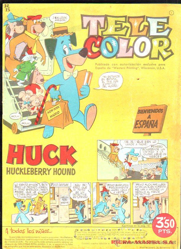 TELE COLOR. AÑO I Nº 1. HUCK HUCKLEBERRY HOUND. 14 ENERO 1963. EDITORIAL BRUGUERA (Tebeos y Comics - Bruguera - Tele Color)