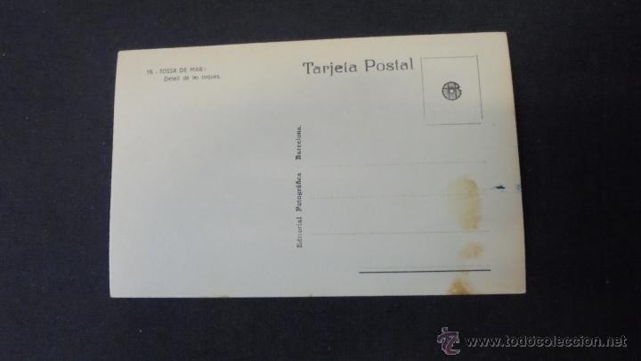 Tebeos: POSTAL: TOSSA DE MAR . DETALL DE LES ROQUES. SIN CIRCULAR. - Foto 2