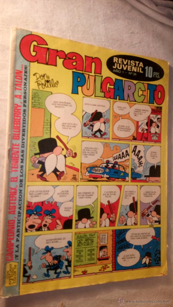 Tebeos: Antiguo C&oacute;mic Revista juvenil GRAN PULGARCITO n&ordm; 36 a&ntilde;os 60/70