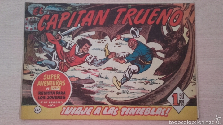 Tebeos: EL CAPITAN TRUENO N&ordm; 167 &iexcl;VIAJE A LAS TINIEBLAS! ORIGINAL BRUGUERA