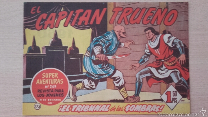Tebeos: EL CAPITAN TRUENO N&ordm; 173 &iexcl;EL TRIBUNAL DE LAS SOMBRAS! ORIGINAL BRUGUERA