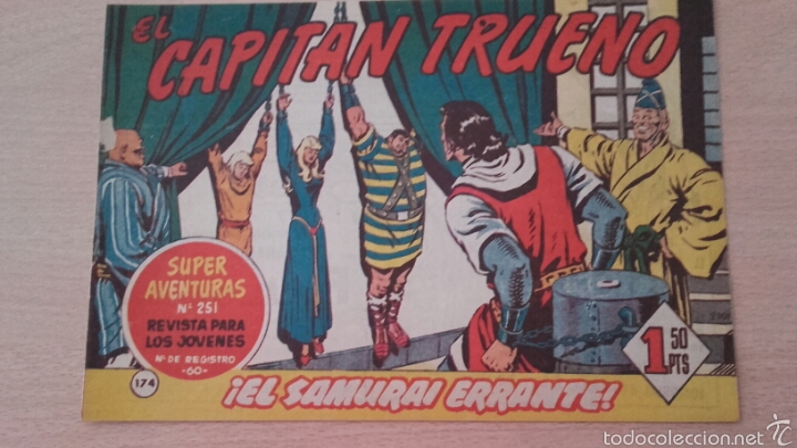 Tebeos: EL CAPITAN TRUENO N&ordm; 174 &iexcl;EL SAMURAI ERRANTE! ORIGINAL BRUGUERA
