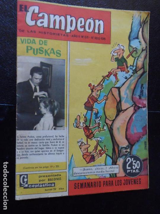 Livros de Banda Desenhada: EL CAMPEON DE LAS HISTORIETAS, N&ordm; 83  VIDA DE PUSKAS  DEL REAL MADRID - EDITORIAL BRUGUERA 1960