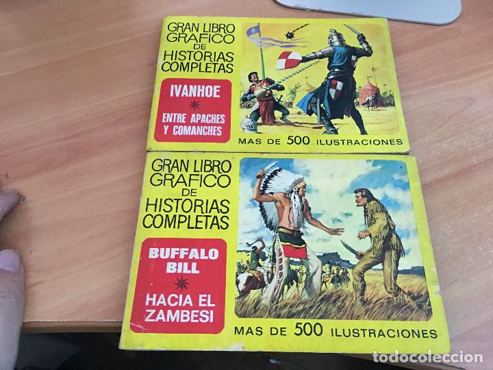 Comics: GRAN LIBRO GRAFICO DE HISTORIAS COMPLETAS LOTE N&ordm; 1 Y 2 IVANHOE 6 BUFFALO BILL (BRUGUERA) (COB150)
