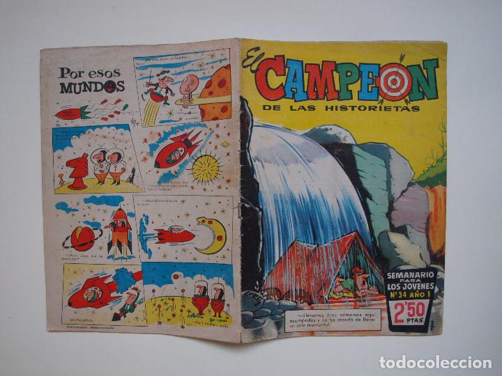 Tebeos: EL CAMPEON Nº 34 - SEMANARIO PARA LOS JOVENES - AÑO I - 2,5 PTS. EDITORIAL BRUGUERA 1960 - Foto 1 - 127460979