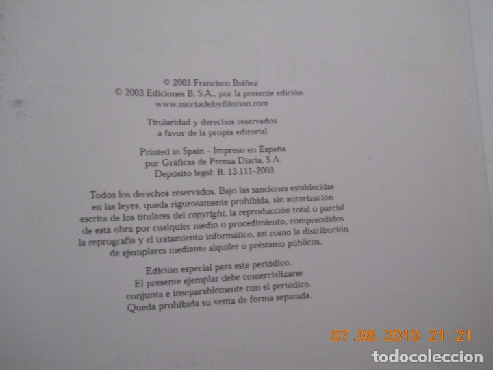 Tebeos: MORTADELO Y FILEMON  , EL NUEVO CATE  - 2003 - Foto 2