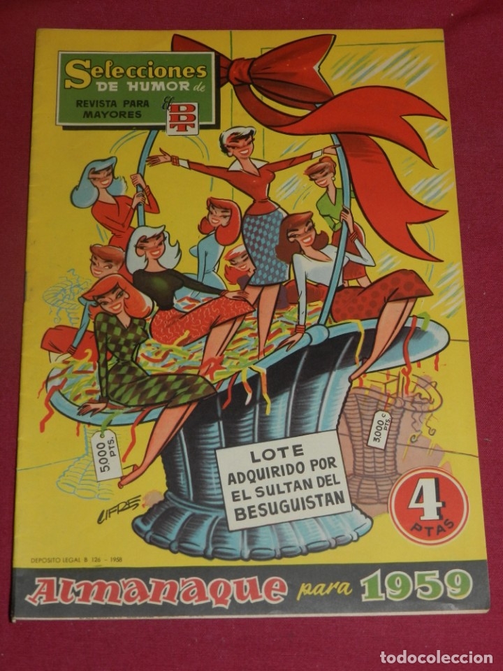 (M-6) DDT ALMANAQUE PARA 1959, EDT. BRUGUERA, EXCELENTE ESTADO DE CONSERVACIÓN (Tebeos y Comics - Bruguera - DDT)