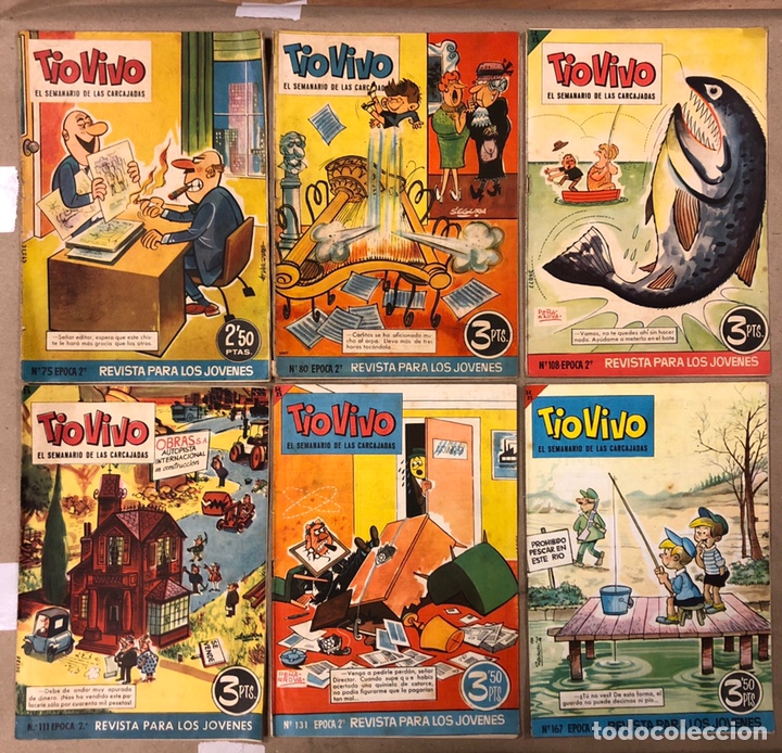 TIO VIVO (EDITORIAL BRUGUERA 1961-1964). LOTE DE 6 NÚMEROS 75, 80, 108, 111, 131, 167. (Tebeos y Comics - Bruguera - Tio Vivo)