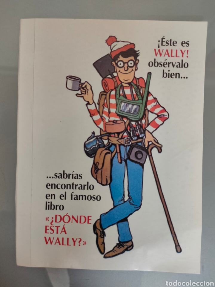 Comics: ANTIGUA PEGATINA DONDE ESTA WALLY 16X11 CM A&Ntilde;OS 80'