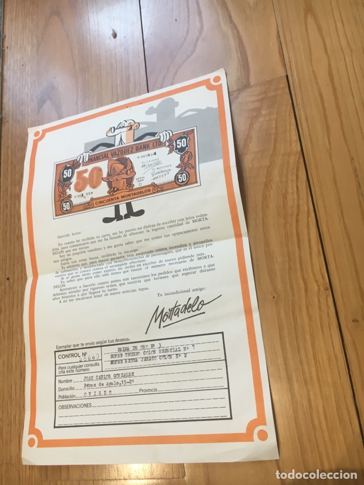 Tebeos: carta de Mortadelos. 1989 - Foto 5