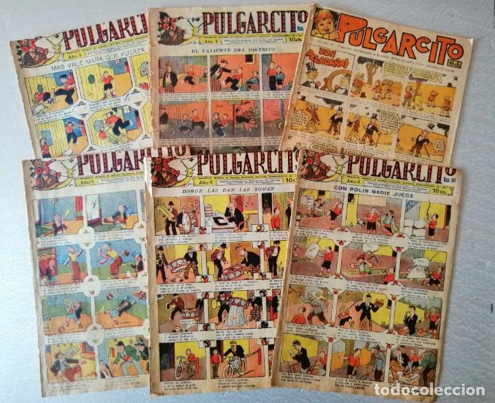 LOTE CON 6 TEBEOS DE PULGARCITO - NºS 444, 446,488, 449, 488 Y 726 - 10 CTS - TODOS FOTOGRAFICADOS (Tebeos y Comics - Bruguera - Pulgarcito)
