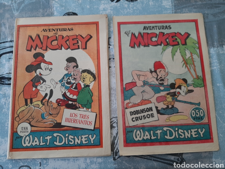 BDs: Aventuras de Mickey, Bruguera 1945, Colecci&oacute;n Completa ORIGINAL DE &Eacute;POCA, 2 ejemplares