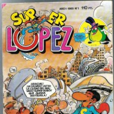 Tebeos: REVISTA SUPER LOPEZ Nº 1 2 Y 3 - BRUGUERA 1985 - COMPLETA - EN BUEN ESTADO - CON LOS POSTERS. Lote 361250395