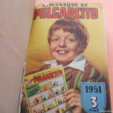 Tebeos: PULGARCITO - AÑO 1951 - TOMO CON ALMANAQUE Y NÚMEROS 180 AL 220 Y SUPER PURGA - ORIGINAL - VER FOTOS. Lote 364017271