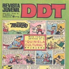 Tebeos: DDT 42. EDITORIAL BRUGUERA, 1968. MUNDO DE LA HISTORIETA, RECORTABLE MUÑECA LOURDES, CROMOS FUTBOL. Lote 371552796