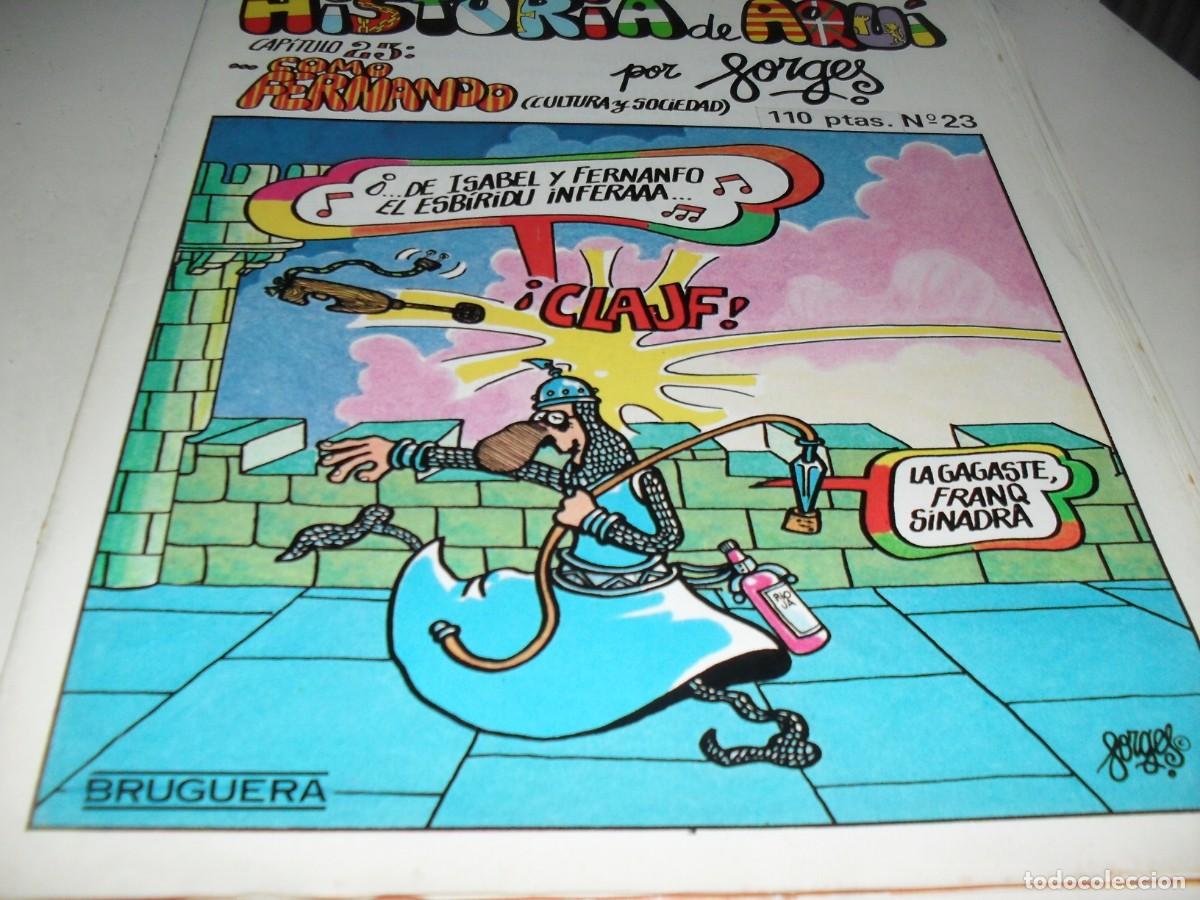 Tebeos: PORTADA HISTORIA DE AQUI 23,(DE 42),(CHISTE DE FORGES A TODA PAGINA).BRUGUERA,1980.