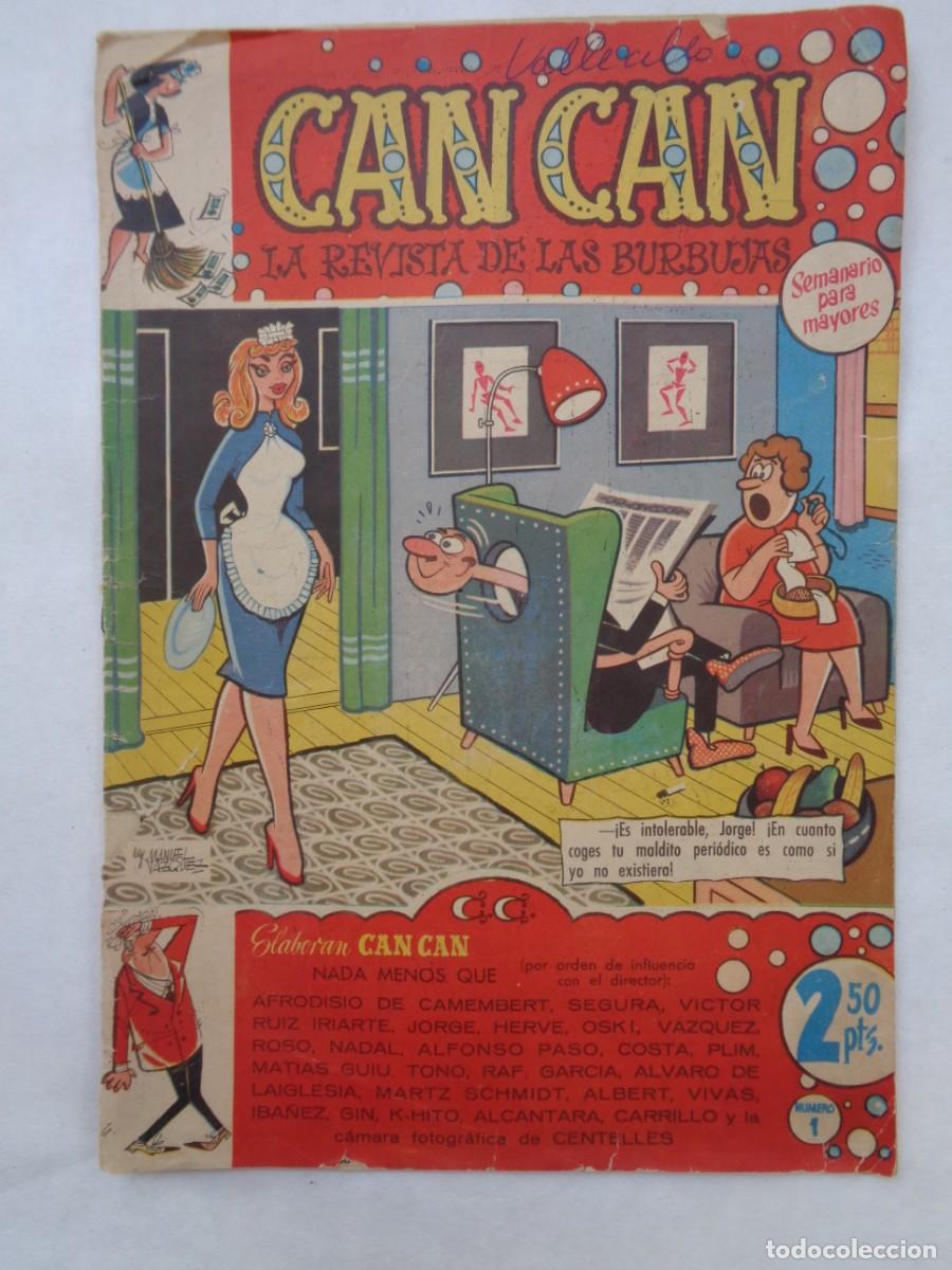 Tebeos: CAN CAN , LA REVISTA DE LAS BURBUJAS . N&ordm; 1 , FEBRERO 1958 . DE BRUGUERA