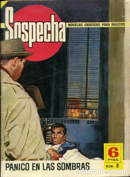 Tebeos: SOSPECHA-BRUGUERA- N&ordm; 8 -P&Aacute;NICO EN LAS SOMBRAS-1965-JUAN ESCANDELL-M.BUENO-&Uacute;NICO-LEA-9097