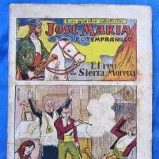 Tebeos: JOSÉ MARÍA EL TEMPRANILLO. COMPLETA 24 NÚMEROS. JUAN BRUGUERA. EL GATO NEGRO, 1931.