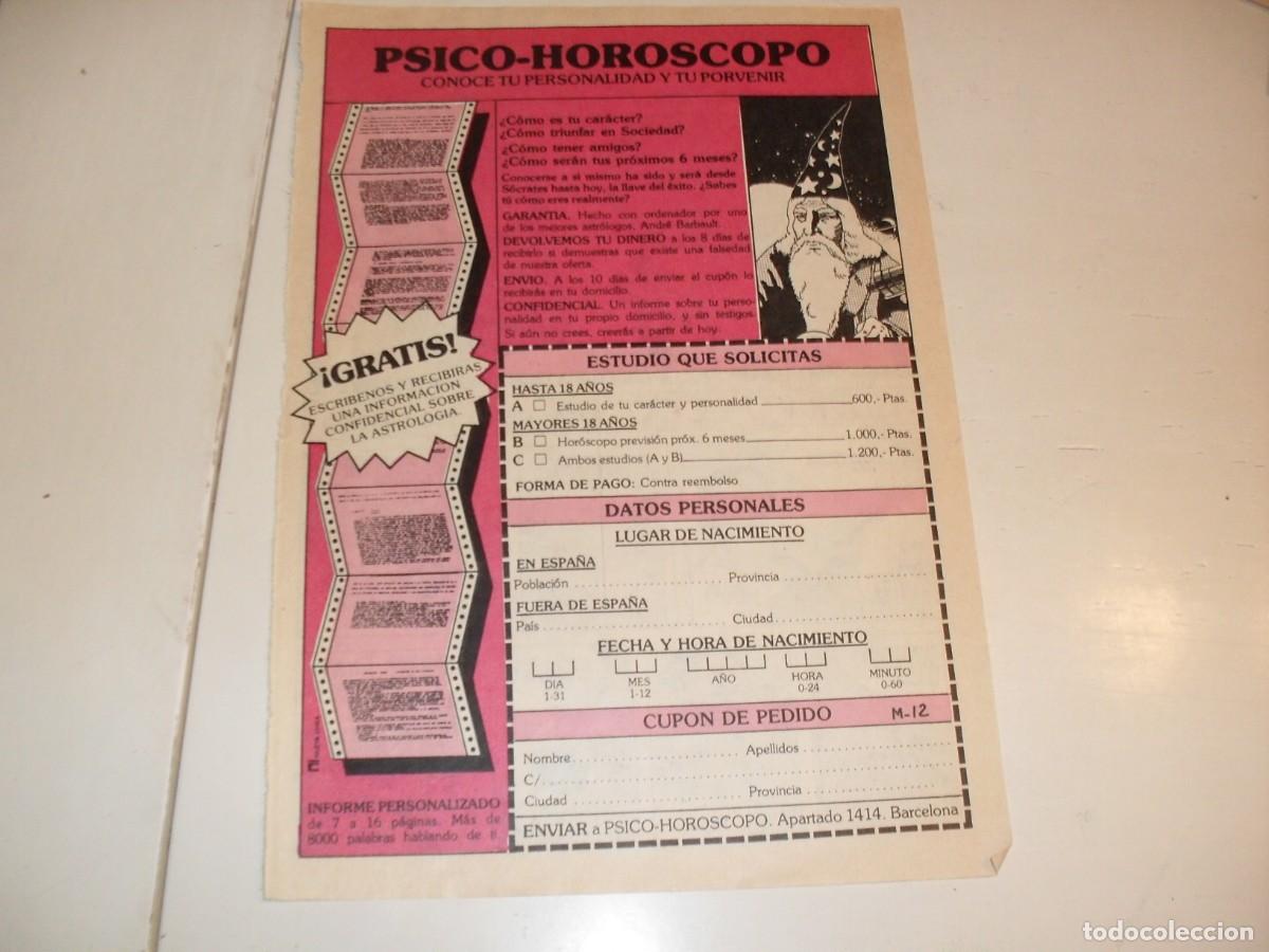 Comics: HOJA PUBLICITARIA PSICO-HOROSCOPO+VUELO 979 Y CUERVO LOCO .BRUGUERA,1979