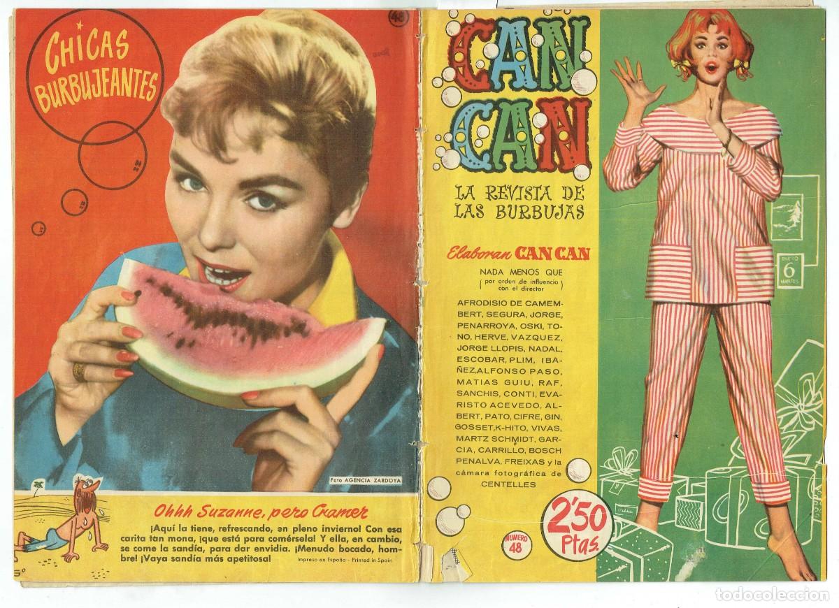 Tebeos: CAN CAN. LA REVISTA DE LAS BURBUJAS, N&ordm; 48. CONTRAPORTADA: SUZANNE GRAMER. BRUGUERA, 1959. (P/D17)