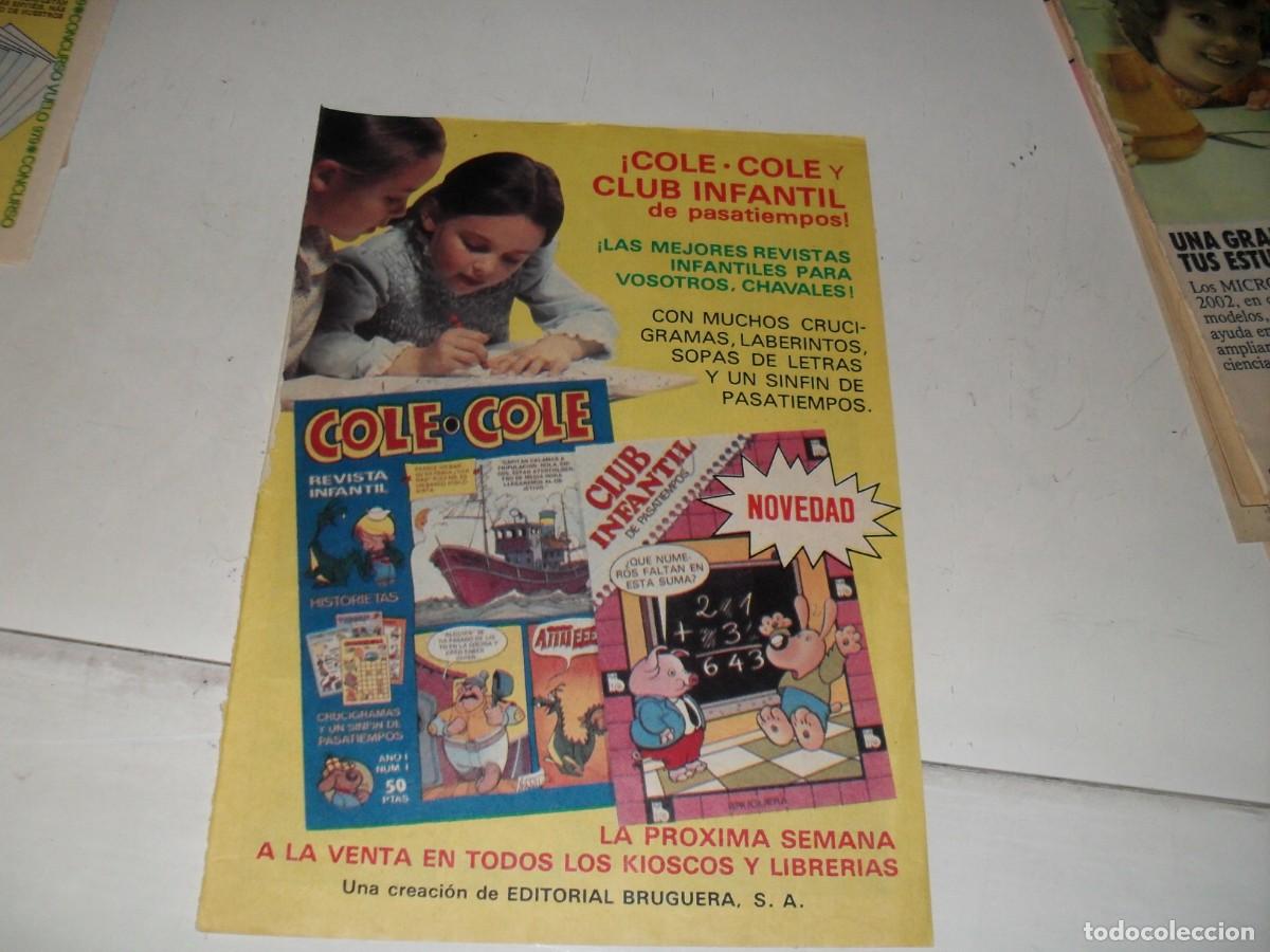Tebeos: PUBLICIDAD A TODA LAMINA:APARICION DE COLE-COLE Y CLUB INFANTIL,BRUGUERA,A&Ntilde;OS 70