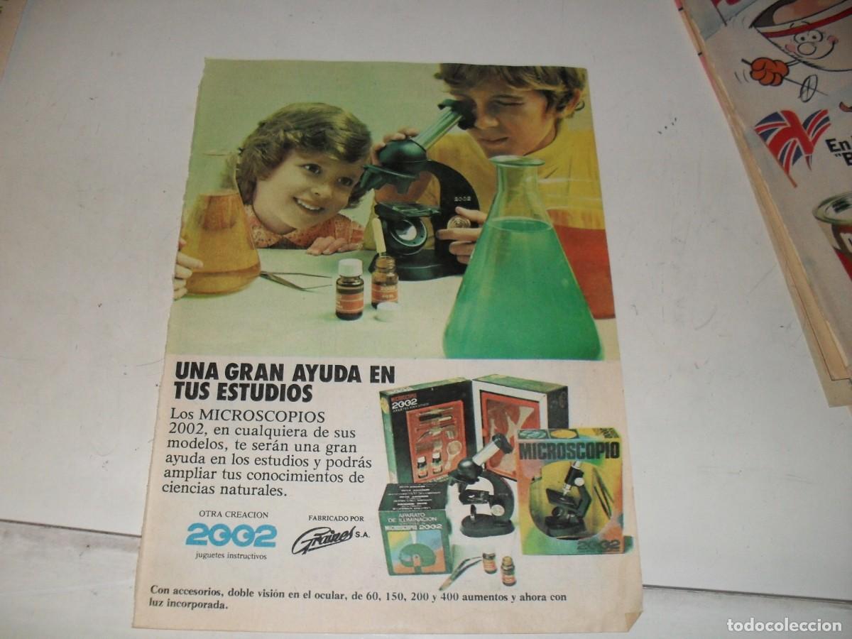 Tebeos: PUBLICIDAD A TODA LAMINA:MICROSCOPIOS 2002,UNA GRAN AYUDA EN TUS ESTUDIOS,BRUGUERA,A&Ntilde;OS 70