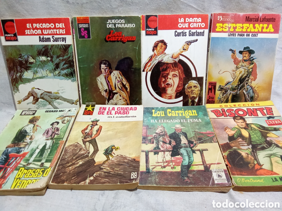 Tebeos: LOTE DE 8 NOVELAS DE MISTERIO Y DE VAQUEROS DE BRUGUERA