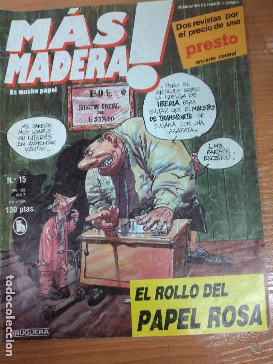 Tebeos: MAS MADERA !, N&ordm; 15. SEMANARIO DE HUMOR. BRUGUERA 1986