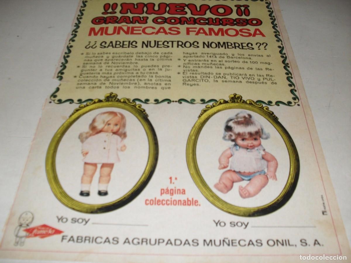Tebeos: HOJA PUBLICITARIA GRAN CONCURSO MU&Ntilde;ECAS FAMOSA,SABEIS NUESTROS NOMBRES?.BRUGUERA,A&Ntilde;OS 70