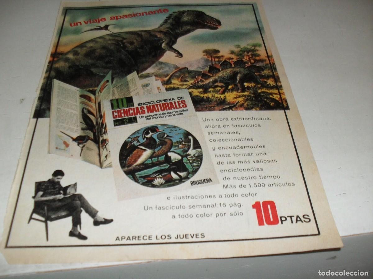 Tebeos: HOJA PUBLICITARIA ENCICLOPEDIA DE LAS CIENCIAS NATURALES+TOPITO,DE ESCOBAR.BRUGUERA,A&Ntilde;OS 70