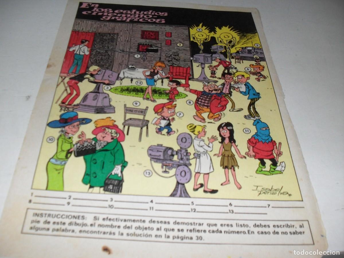 Tebeos: HOJA CON BELLA ILUSTRACION HUMORISTICA:EN LOS ESTUDIOS CINEMATOGRAFICOS.BRUGUERA,A&Ntilde;OS 70