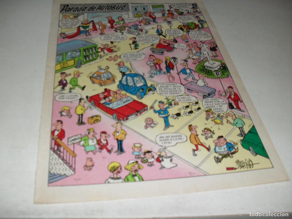 Tebeos: HOJA CON ILUSTRACION HUMORISTICA PARADA DEL AUTOBUS+LOS BI BIP.BRUGUERA,A&Ntilde;OS 70